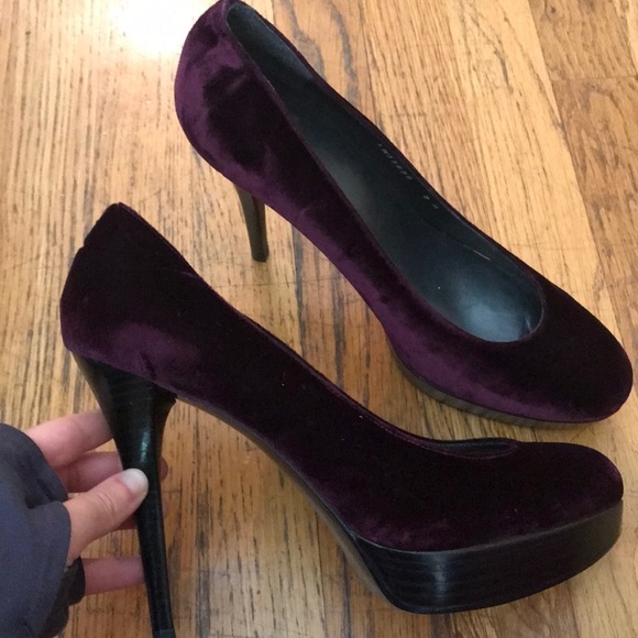 Stuart weitzman / maroon velvet high heels - Picture 4 of 6